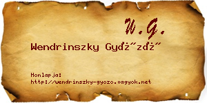 Wendrinszky Győző névjegykártya